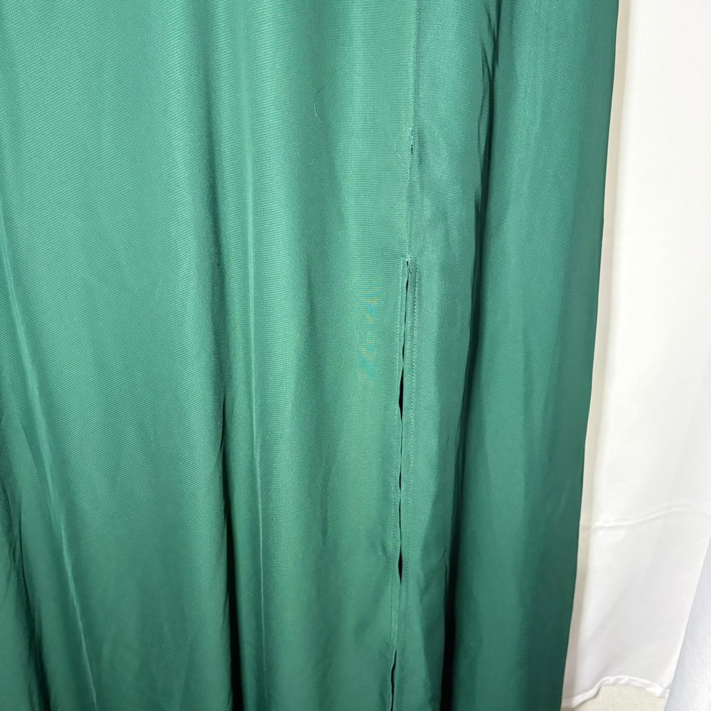 Birdy Grey Emerald Green Pleated V-Neck Maxi Dress with Pockets XXL - Picture 10 of 13